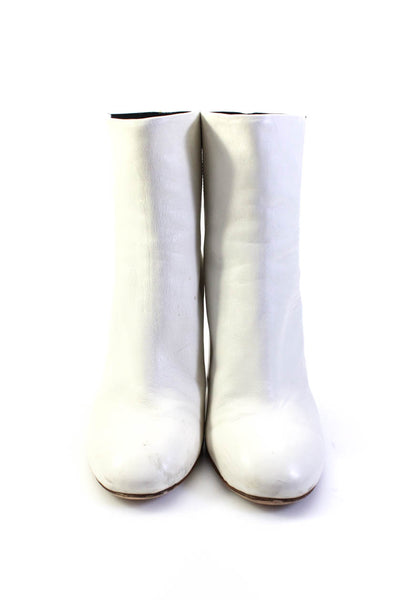 Rag & Bone Womens Slip On Block Heel Round Toe Booties White Leather Size 41