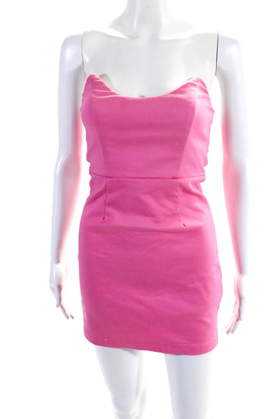 Superdown Womens Strapless Solid Bodycon Mini Dress Pink Size XS