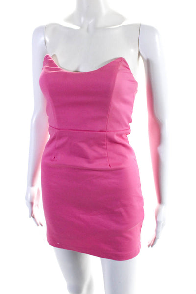 Superdown Womens Strapless Solid Bodycon Mini Dress Pink Size XS