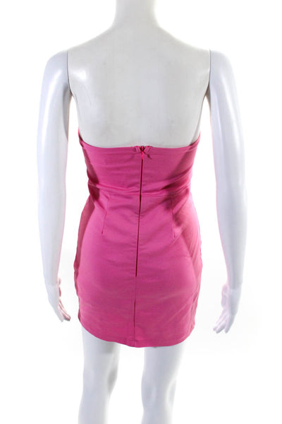 Superdown Womens Strapless Solid Bodycon Mini Dress Pink Size XS