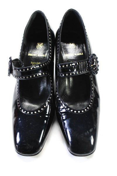 Bruno Magli Womens Black Printed Block Heels Mary Jane Shoes Size 9