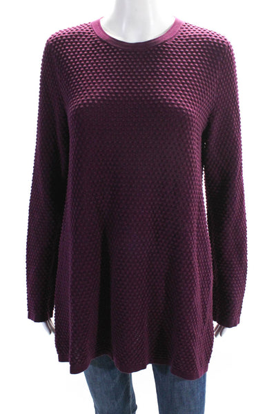 COS Womens Maroon Cotton Textured Crew Neck Pullover Sweater Top Size S Eur