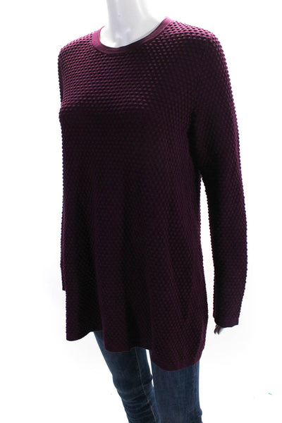 COS Womens Maroon Cotton Textured Crew Neck Pullover Sweater Top Size S Eur