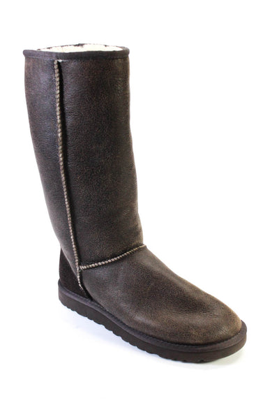 UGG Australia Womens Leather Suede Tall Classic Boots Dark Brown Size 9