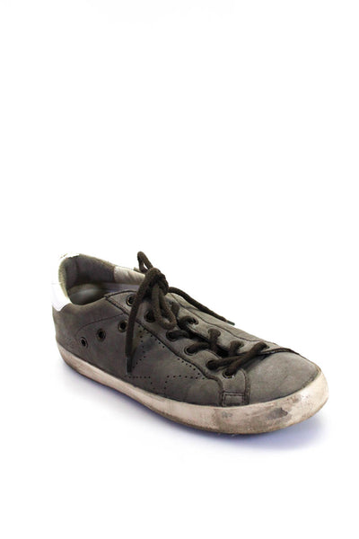 Golden Goose Womens Superstar Low Top Nubuck Skate Sneakers Gray Size 37 7