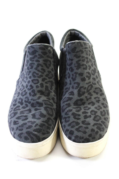 J Slides Womens Animal Print Platform Pull On Sneakers Gray Size 6.5 Medium