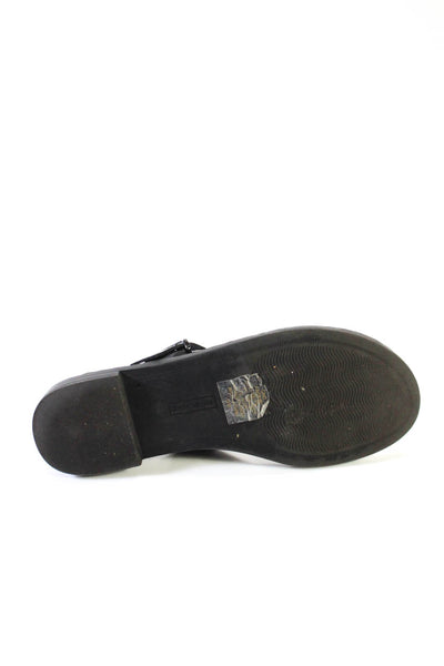 Steve Madden Women's Open Toe Strappy Ankle Buckle Flat Sandals Black Size 7.5