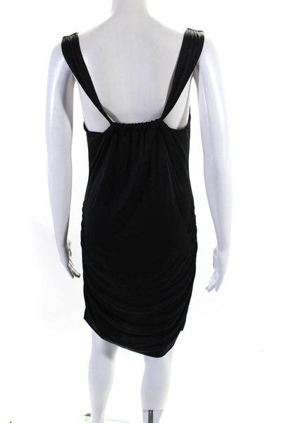 Graham & Spencer Womenbs Silk Cowl Neck Sleeveless Ruched Dress Black Size Small