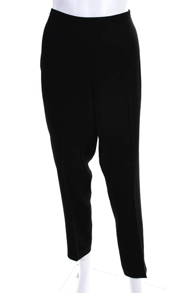 Elie Tahari Womens Mid Rise Tapered Leg Crepe Pants Black Size 10