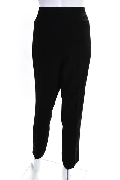 Elie Tahari Womens Mid Rise Tapered Leg Crepe Pants Black Size 10