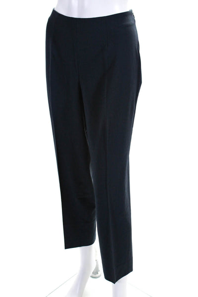 Piazza Sempione Womens Mid Rise Slim Leg Cropped Pants Navy Blue Size IT 46