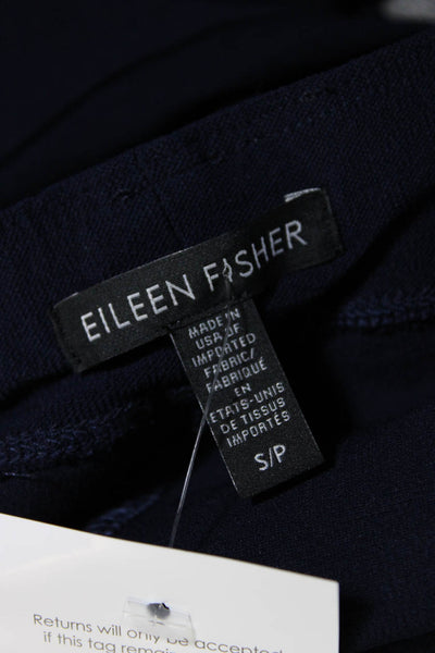 Eileen Fisher Womens Mid Rise Ankle Leggings Pants Navy Blue Size Small