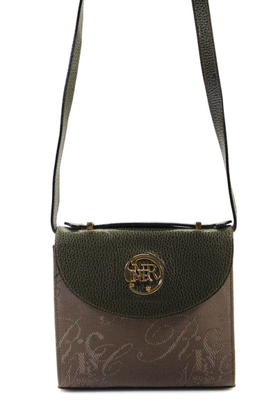 Nina Ricci Womens Leather Adjustable Strap Snap Closure Shoulder Bag Green