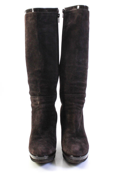 Castaner Womens Crepe Sole Wedge Knee High Boots Brown Suede Size 37 7