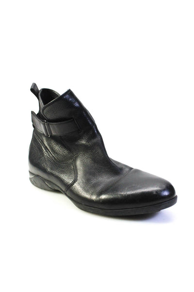 Boss Hugo Boss Mens Black Leather Single Strap Ankle Boots Shoes Size 14