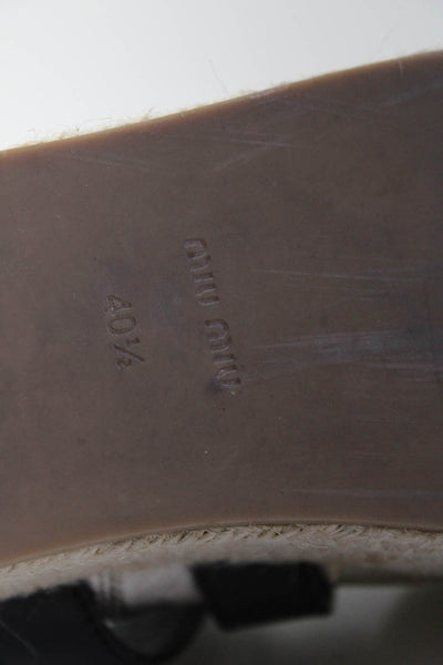 Miu Miu Womens Gold Espadrille Buckle Detail Platform Wedge Heels Shoes Size10.5