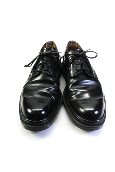Tods Mens Lace Up Round Toe Oxfords Black Leather Size 8.5