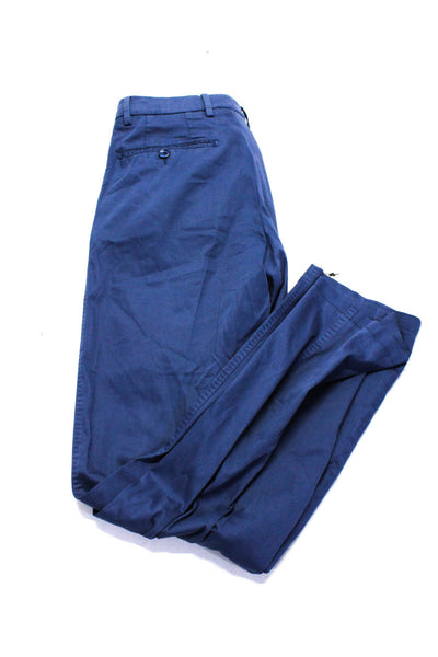 Marco Pescarolo Mens Blue Cotton Pleated Straight Leg Dress Pants Size 44