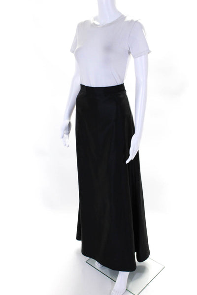 Tadashi Womens Satin Full Length Maxi A Line Skirt Black Size 10