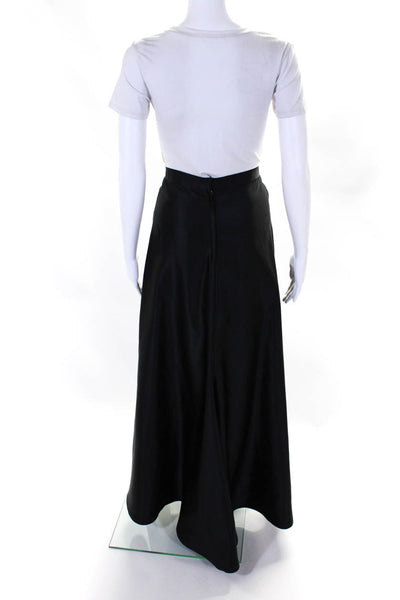 Tadashi Womens Satin Full Length Maxi A Line Skirt Black Size 10