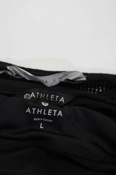 Athleta Womens Long Sleeve Knit Top Active Capris Black White Size XL L 12 Lot 3