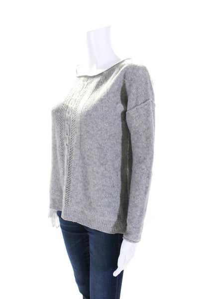 Chelsea & Theodore Womens Cashmere Cable Knit Pullover Sweater Gray Size S