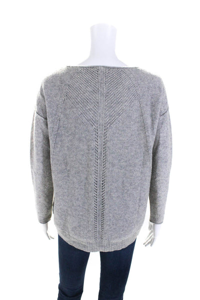 Chelsea & Theodore Womens Cashmere Cable Knit Pullover Sweater Gray Size S