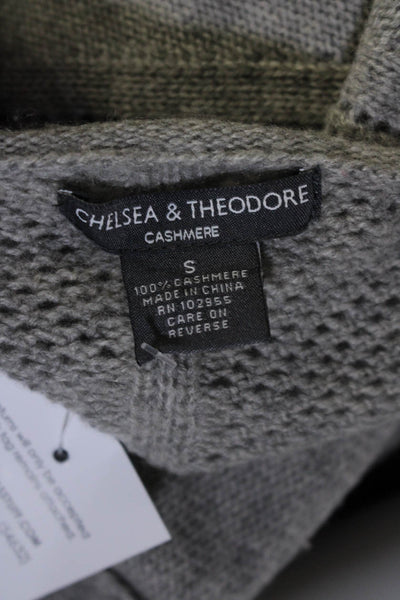 Chelsea & Theodore Womens Cashmere Cable Knit Pullover Sweater Gray Size S