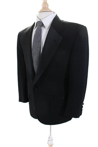 Christian Dior Mens Single Button Wide Lapel Tuxedo Blazer Black Size 38