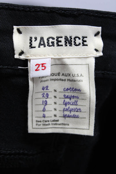 L'Agence Womens Margot High Rise Ankle Skinny Leg Jeans Pants Black Size 25