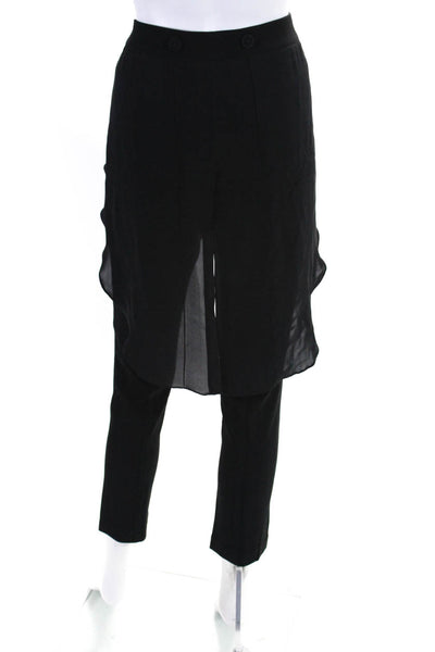 Haute Hippie Womens Tapered Leg Front Zip Skirt And Pants Black Size 6