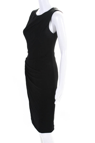 Giorgio Armani Womens Round Neck Sleeveless Tied Pullover Dress Black Size EUR42