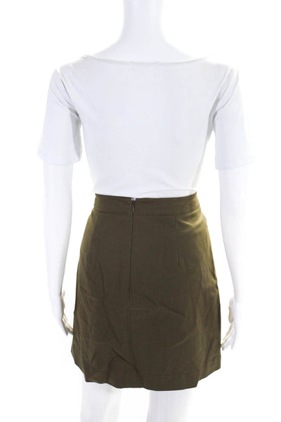 Michael Michael Kors Womens Cotton Grommet Stud Lace-Up Tied Skirt Green Size 8