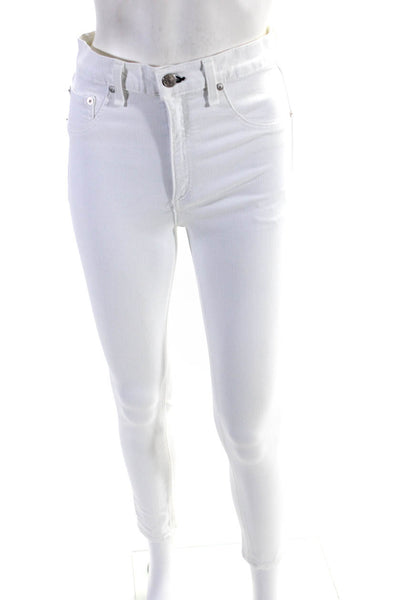 Rag & Bone Jean Womens Cotton Five Pocket Mid-Rise Skinny Jeans White Size 28