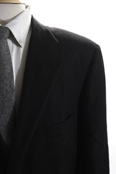 John W. Nordstrom Mens Black Cashmere Two Button Long Sleeve Blazer Size 50R