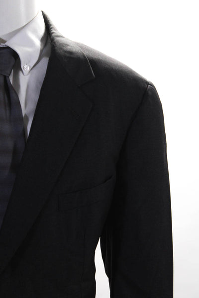 Brooks Brothers Mens Dark Gray Wool Long Sleeve Blazer Pants Suit Set Size 45R