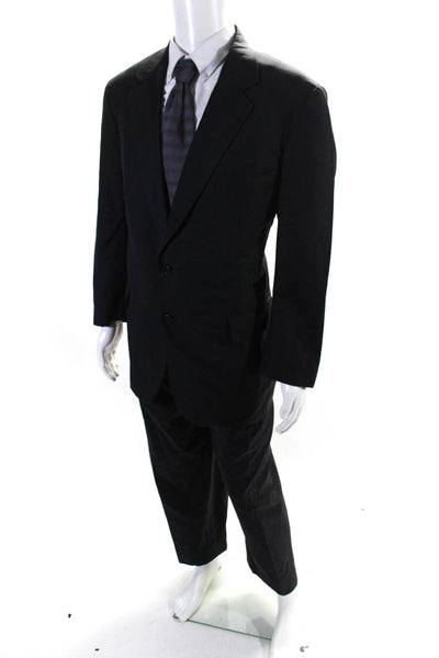 Brooks Brothers Mens Dark Gray Wool Long Sleeve Blazer Pants Suit Set Size 45R