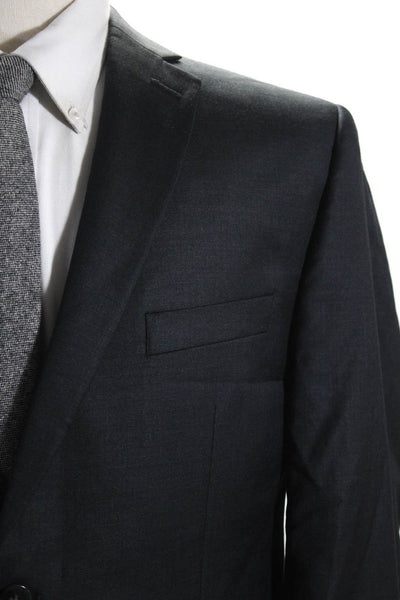 Calvin Klein Mens Charcoal Wool Two Button Long Sleeve Blazer Size 42S