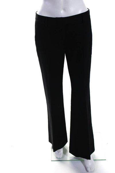 Theory Womens 2 Pocket Hook Closure Low-Rise Flare Pants Trousers Black Size 4