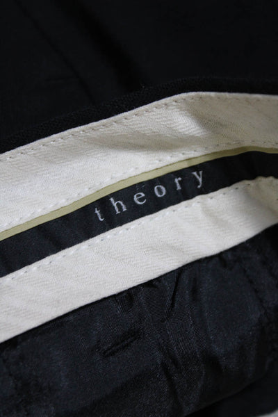 Theory Womens 2 Pocket Hook Closure Low-Rise Flare Pants Trousers Black Size 4