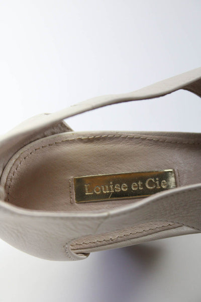 Louise et Cie Womens Leather Cut Out Open Toe Zip Up Heels Beige Size 38.5 8