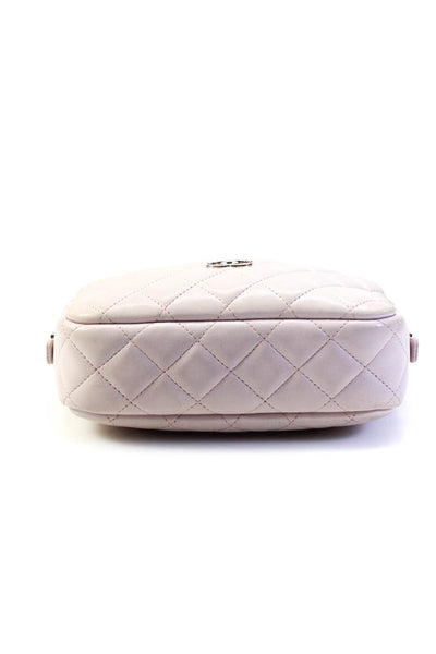 Chanel Womens Quilted Lambskin Mini Classic Camera Case Bag Handbag Light Pink