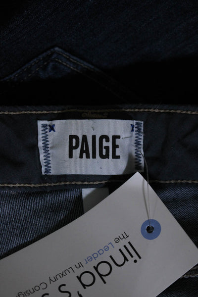 Paige Womens Indigo Dark Wash Mid-Rise Faux Zip Pockets Skinny Leg Jeans Size 27