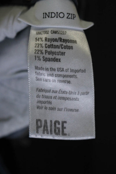 Paige Womens Indigo Dark Wash Mid-Rise Faux Zip Pockets Skinny Leg Jeans Size 27