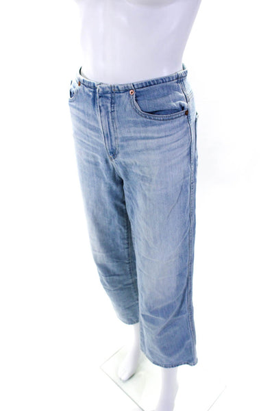 AG Adriano Goldschmied Womens Mid Rise Flare Cropped Jeans Blue Denim Size 25