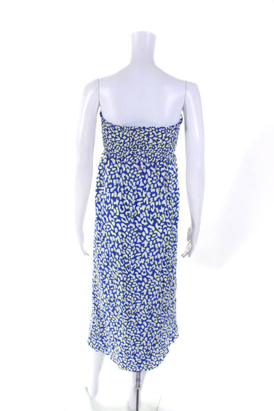 Maaji Womens Abstract Print Sleeveless Maxi Dress Blue White Size Medium