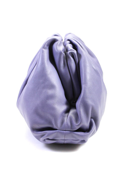 Bottega Veneta Womens The Pouch Hinged Leather Clutch Handbag Light Purple