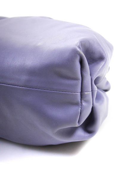 Bottega Veneta Womens The Pouch Hinged Leather Clutch Handbag Light Purple