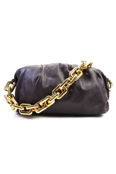 Bottega Veneta Womens The Chain Pouch Leather Shoulder Bag Handbag Dark Burgundy