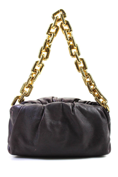 Bottega Veneta Womens The Chain Pouch Leather Shoulder Bag Handbag Dark Burgundy